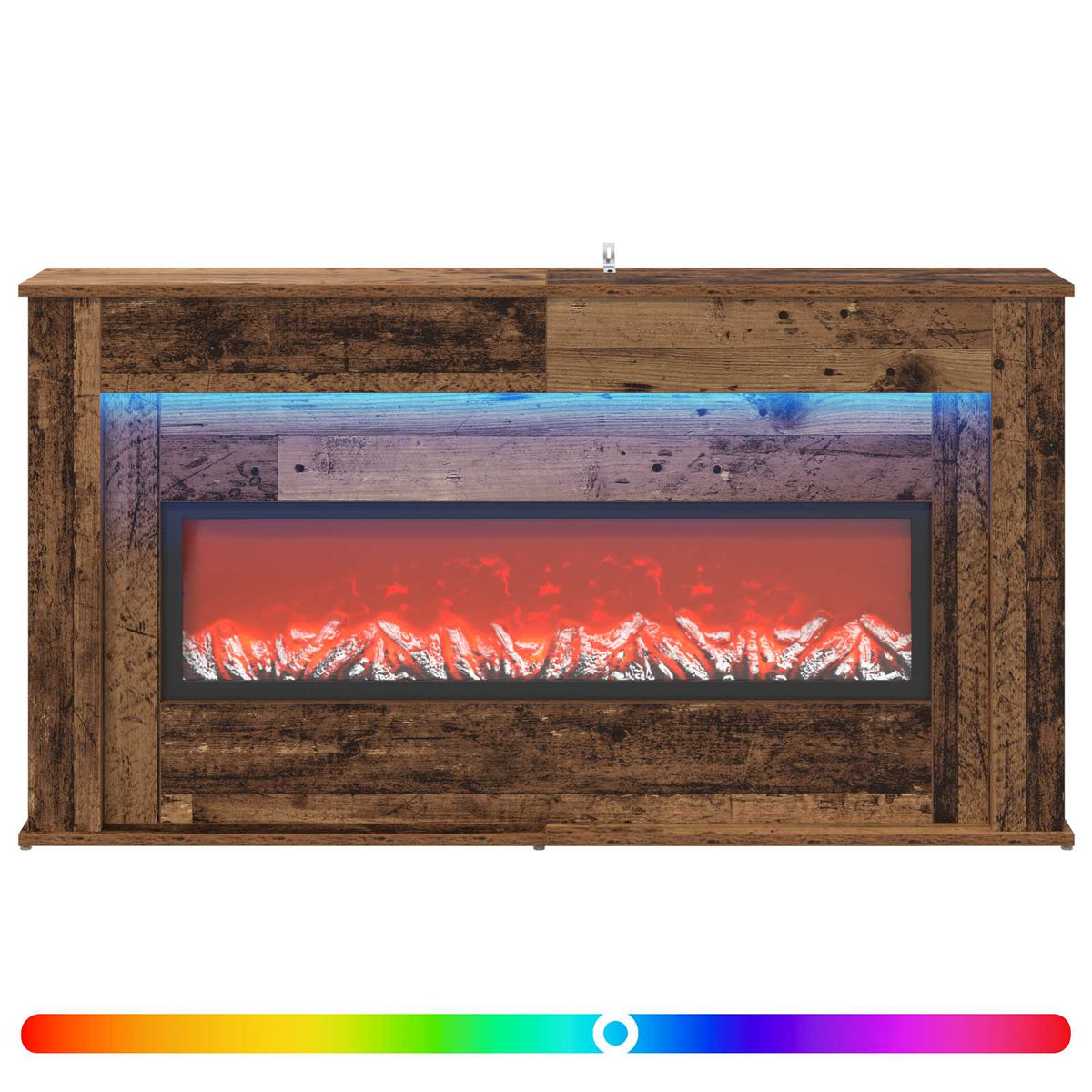 LED-nauhalla varustettu takka Vanha puu 130 x 20 x 69,5 cm