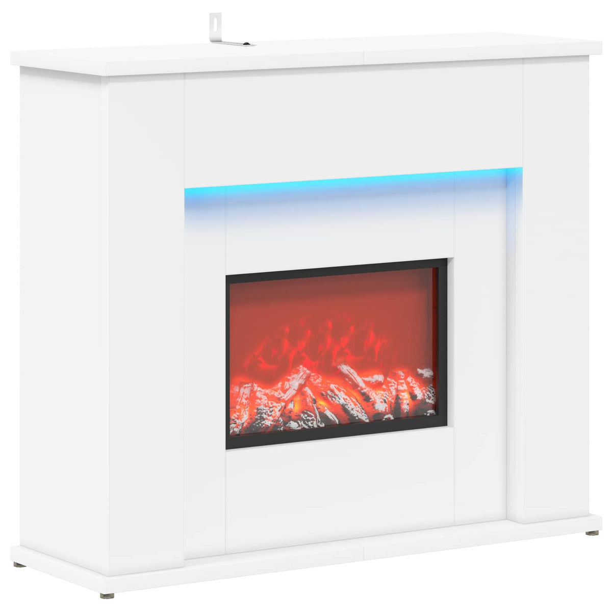 LED-nauhalla varustettu takka valkoinen 63 x 20 x 54,5 cm