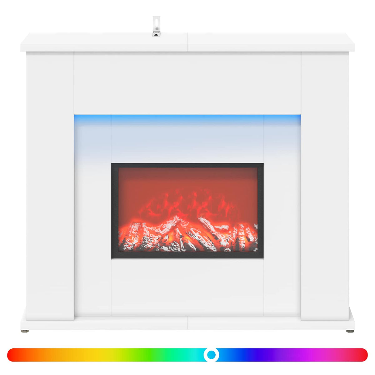 LED-nauhalla varustettu takka valkoinen 63 x 20 x 54,5 cm