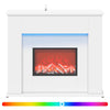 LED-nauhalla varustettu takka valkoinen 63 x 20 x 54,5 cm