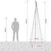 Joulukuusen valosarja piikillä ja lipputangolla 300 cm