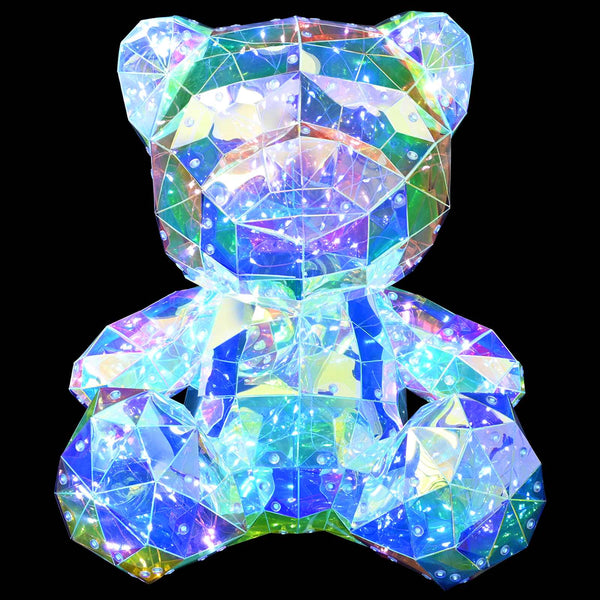 Prismaattinen sateenkaarenhohtoinen LED-karhu Monivärinen