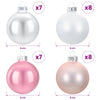 Joulupallosetti 30 kpl Roosa ja valkoinen 6 cm Polystyreeni