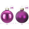 Joulupallosetti 30 kpl Liila 6 cm Polystyreeni