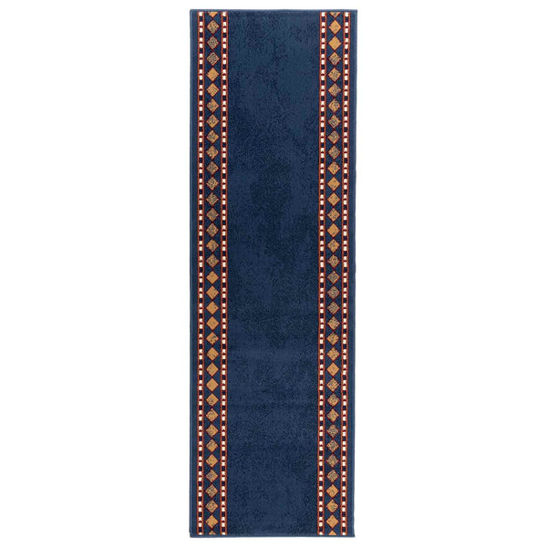 Räystäskynnysmatto FLORNES Kudottu Sininen Timantit 80 x 250 cm
