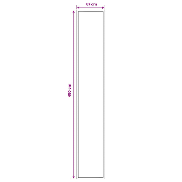 Räystäskynnysmatto FLORNES Kudottu Harmaa Lehdet 67 x 450 cm PP