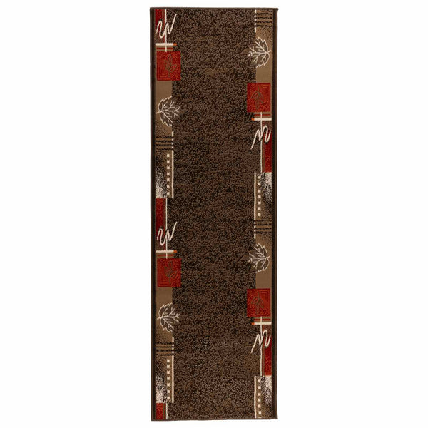 Räystäskynnysmatto FLORNES Kudottu Ruskea Lehdet 67 x 250 cm PP