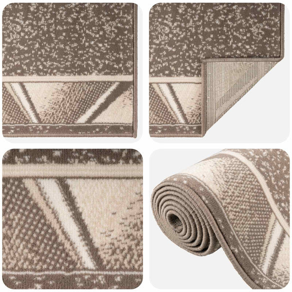 Räystäskynnysmatto FLORNES Kudottu Taupe Zigzag 100 x 450 cm PP