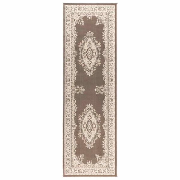 Räystäskynnysmatto FLORNES Kudottu Taupe-kuvio 80 x 200 cm PP
