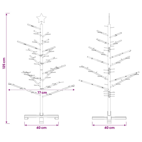 Puinen Joulukuusi KOTKA 125 cm Bambu ja täysi mänty