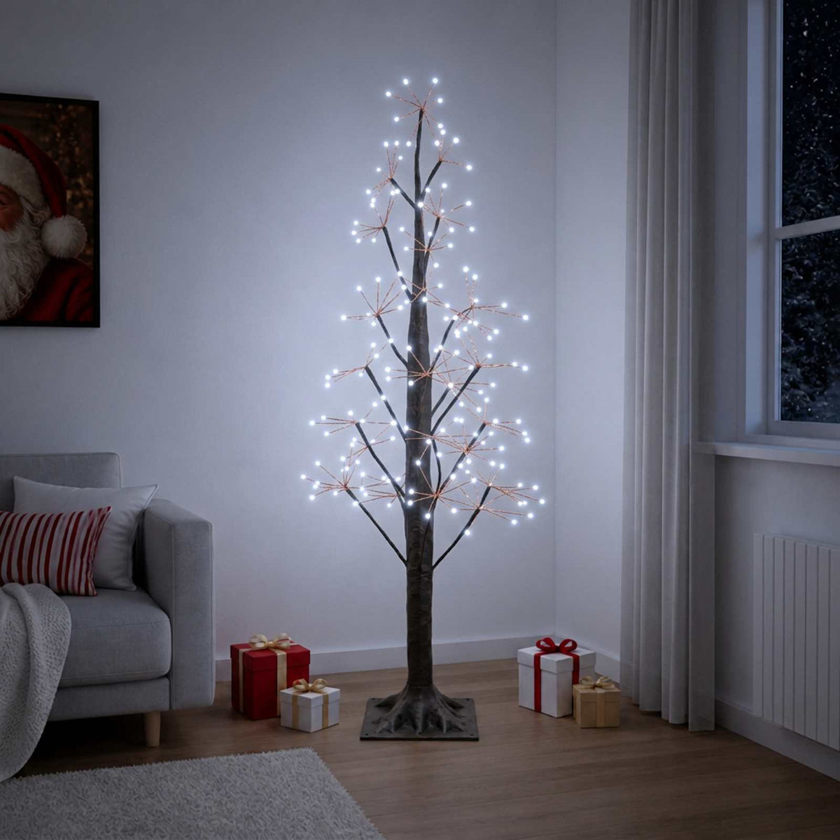 Tähdenmuotoinen valokuusi Ruskea 120 cm Muovi 240 LEDiä