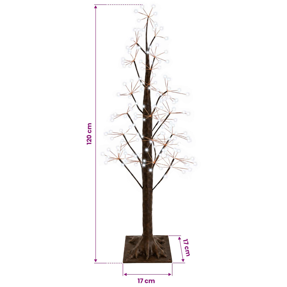Tähdenmuotoinen valokuusi Ruskea 120 cm Muovi 240 LEDiä