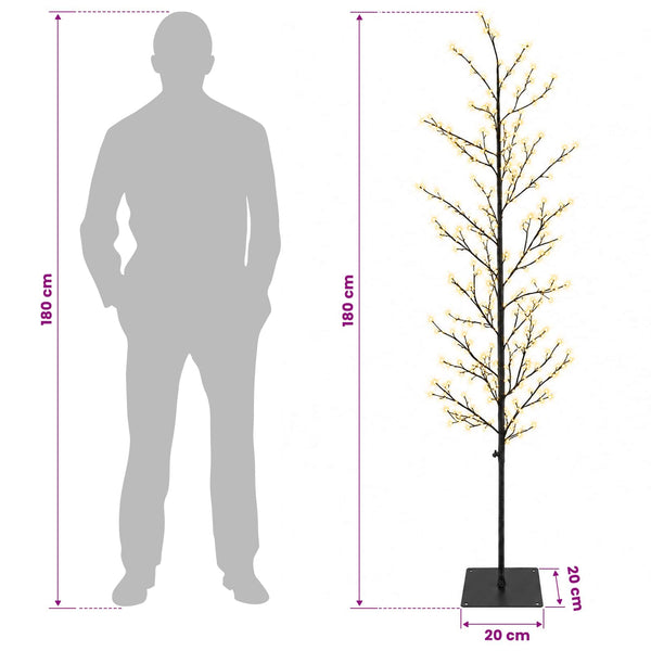 Koristekoivu valoilla Musta 20 x 20 x 180 cm Teräs 459 LEDiä