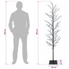 Koristekoivu valoilla Musta 180 cm Teräs 459 LEDiä