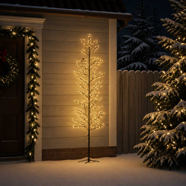 Koristekoivu valoilla Musta 47 x 210 cm Teräs 567 LEDiä