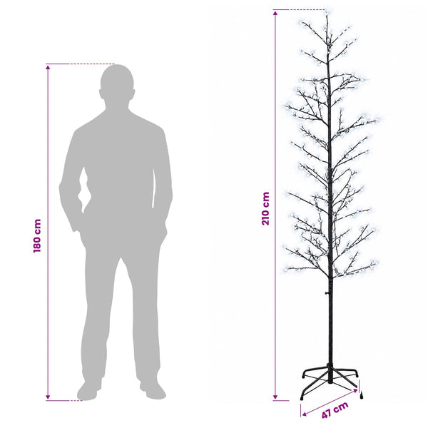 Koristekoivu valoilla Musta 47 x 210 cm Teräs 567 LEDiä