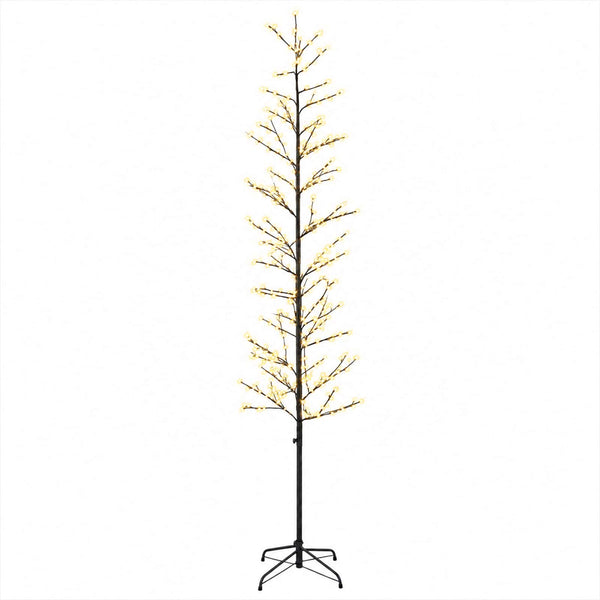 Koristekoivu valoilla Musta 240 cm Teräs 675 LEDiä