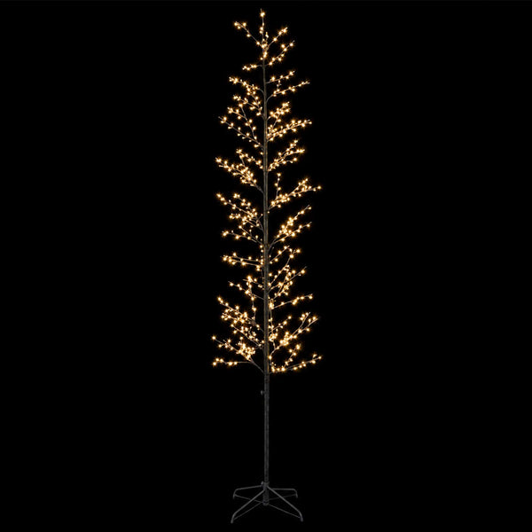 Koristekoivu valoilla Musta 240 cm Teräs 675 LEDiä