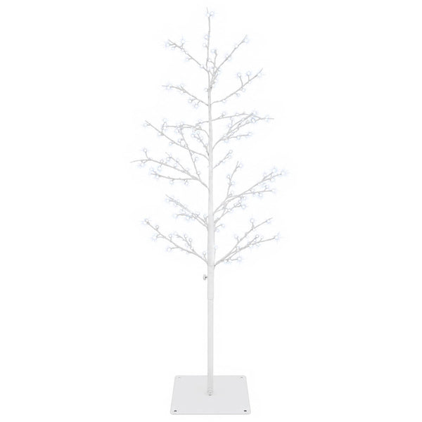 Koristekoivu valoilla valkoinen 120 cm Teräs 279 LEDiä