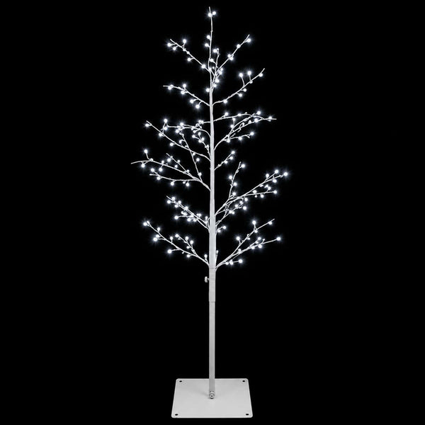 Koristekoivu valoilla valkoinen 120 cm Teräs 279 LEDiä