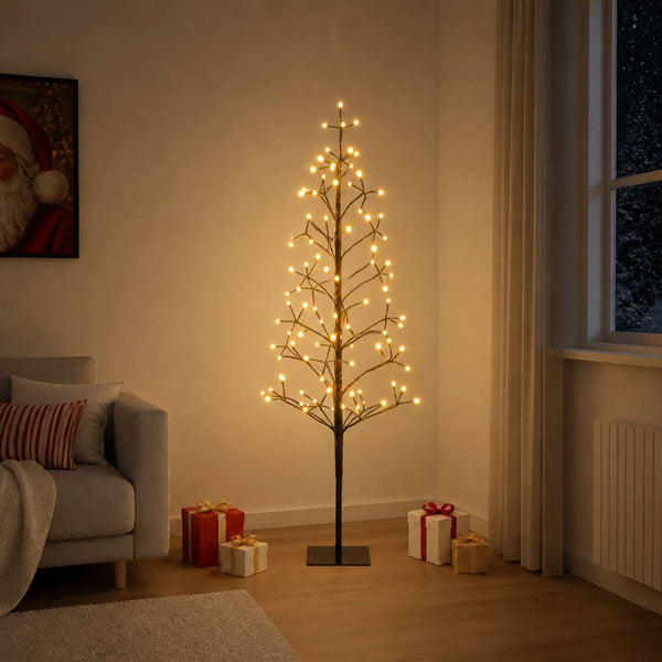 LED-valonauhakuusi Musta 18 x 18 x 120 cm Teräs 140 LEDiä