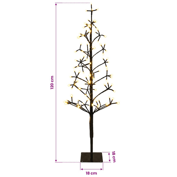 LED-valonauhakuusi Musta 18 x 18 x 120 cm Teräs 140 LEDiä