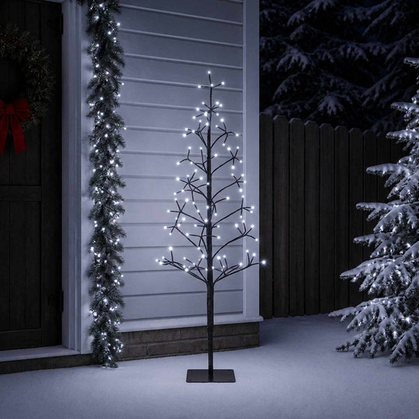 LED-valonauhakuusi Musta 18 x 18 x 150 cm Teräs 164 LEDiä