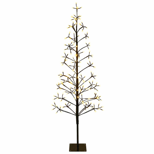 LED-valonauhakuusi Musta 150 cm Teräs 164 LEDiä