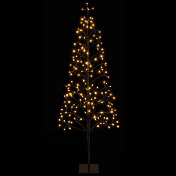 LED-valonauhakuusi Musta 150 cm Teräs 164 LEDiä