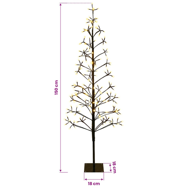 LED-valonauhakuusi Musta 150 cm Teräs 164 LEDiä