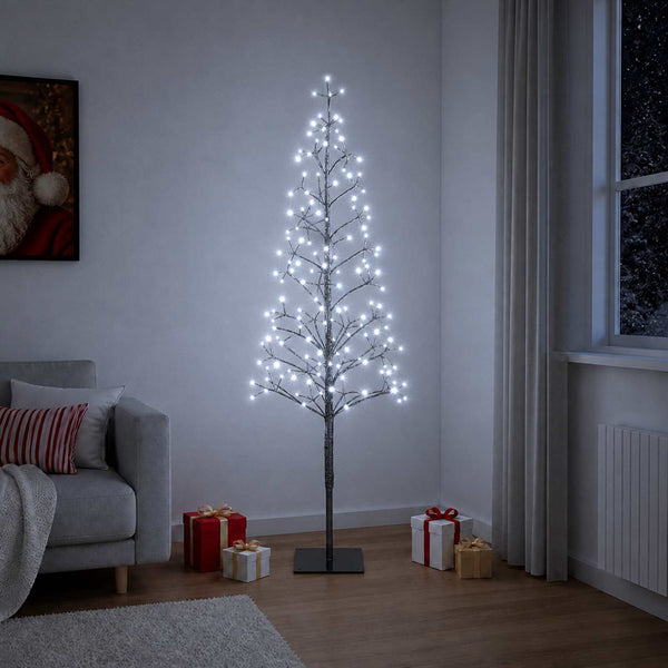 LED-valonauhakuusi Musta 18 x 18 x 150 cm Teräs 164 LEDiä
