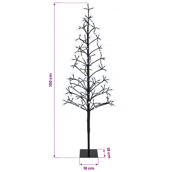 LED-valonauhakuusi Musta 18 x 18 x 150 cm Teräs 164 LEDiä