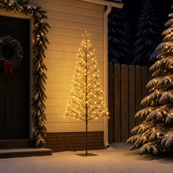 LED-valonauhakuusi Musta 20 x 20 x 180 cm Teräs 196 LEDiä