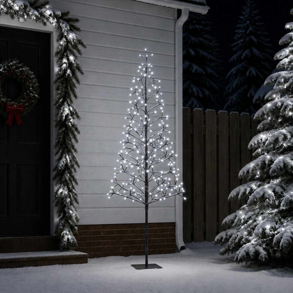 LED-valonauhakuusi Musta 180 cm Teräs 196 LEDiä