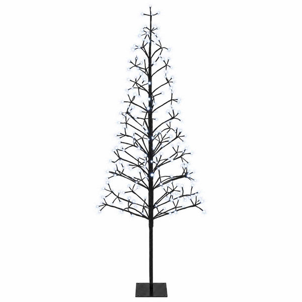 LED-valonauhakuusi Musta 180 cm Teräs 196 LEDiä