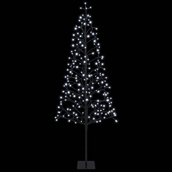 LED-valonauhakuusi Musta 180 cm Teräs 196 LEDiä