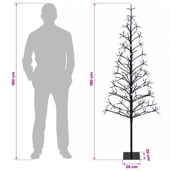 LED-valonauhakuusi Musta 180 cm Teräs 196 LEDiä