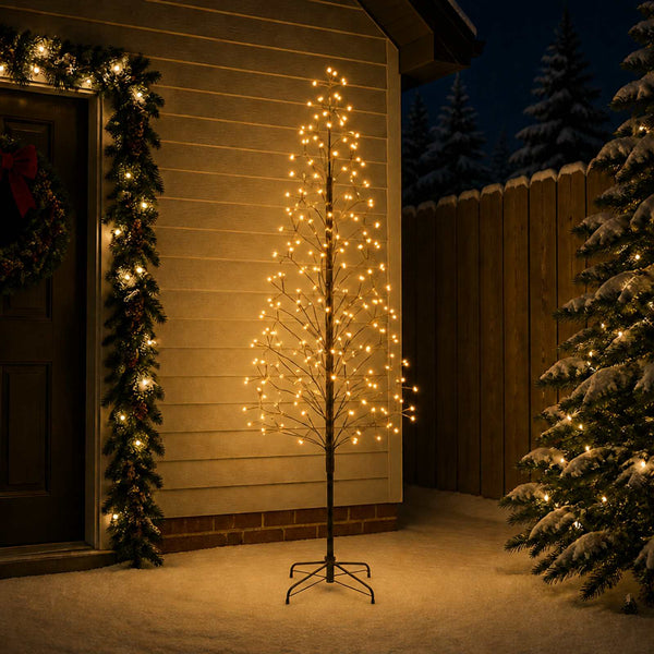 LED-valonauhakuusi Musta 240 cm Teräs 268 LEDiä