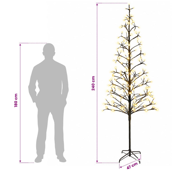 LED-valonauhakuusi Musta 240 cm Teräs 268 LEDiä