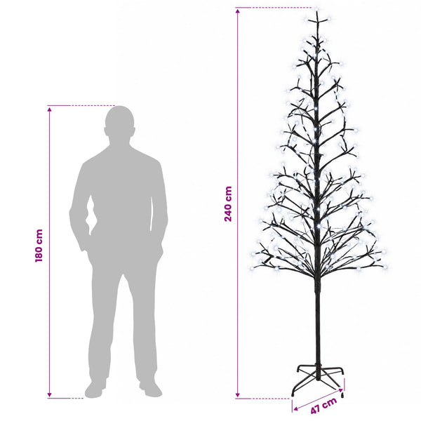 LED-valonauhakuusi Musta 47 x 240 cm Teräs 268 LEDiä