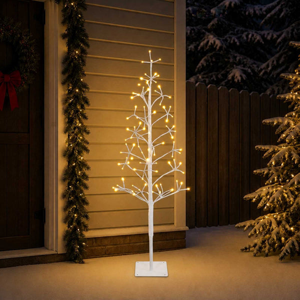 LED-valonauhakuusi valkoinen 18 x 18 x 150 cm Teräs 164 LEDiä