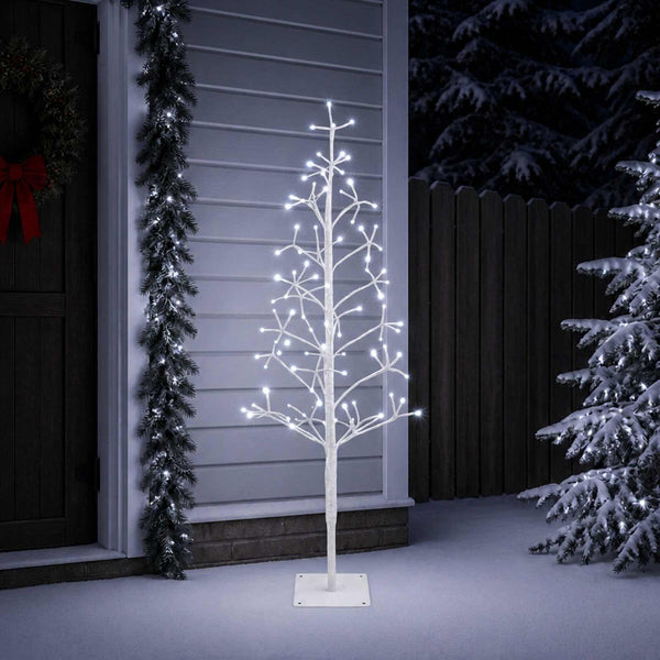 LED-valonauhakuusi valkoinen 18 x 18 x 150 cm Teräs 164 LEDiä