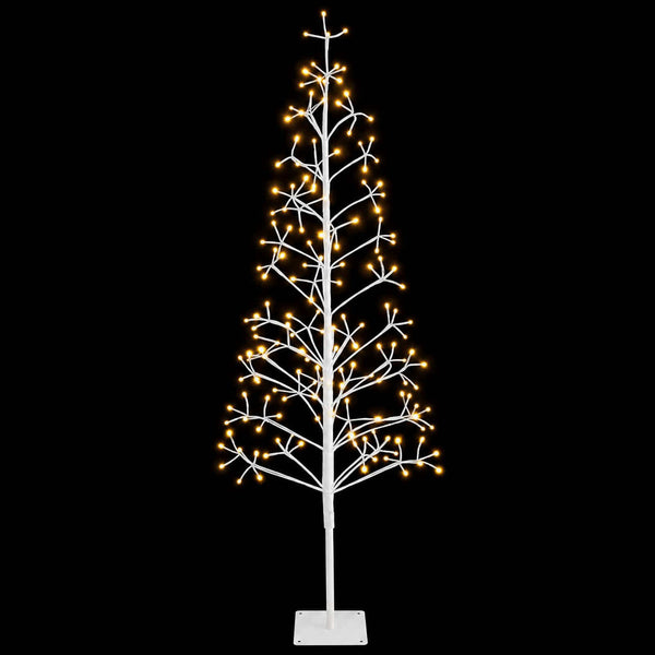 LED-valonauhakuusi valkoinen 18 x 18 x 150 cm Teräs 164 LEDiä