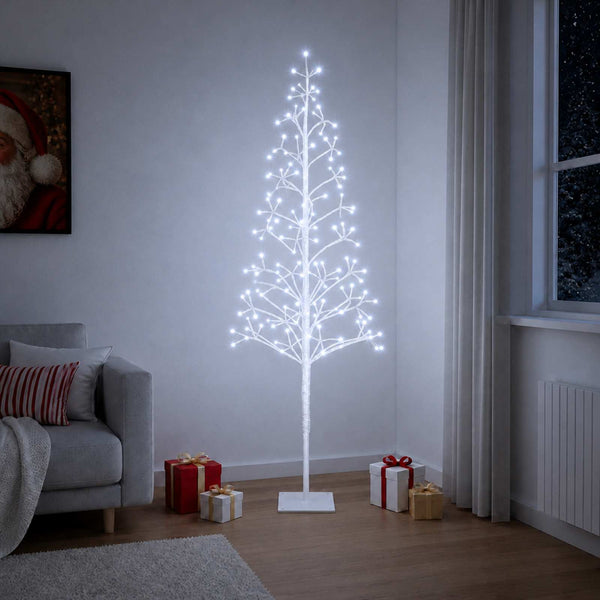 LED-valonauhakuusi valkoinen 18 x 18 x 150 cm Teräs 164 LEDiä