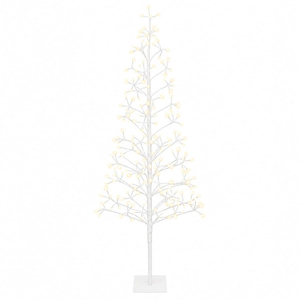 LED-valonauhakuusi valkoinen 20 x 20 x 180 cm Teräs 196 LEDiä