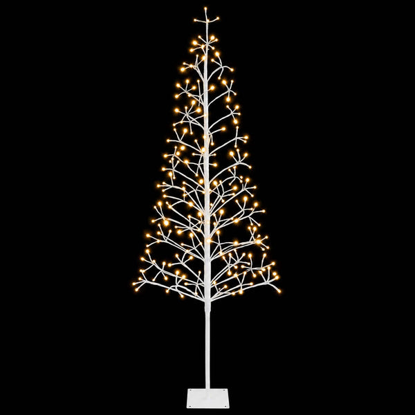 LED-valonauhakuusi valkoinen 20 x 20 x 180 cm Teräs 196 LEDiä