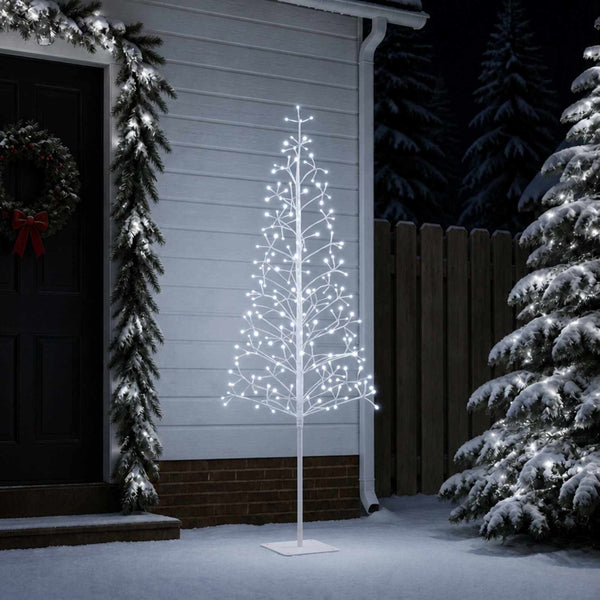LED-valonauhakuusi valkoinen 180 cm Teräs 196 LEDiä