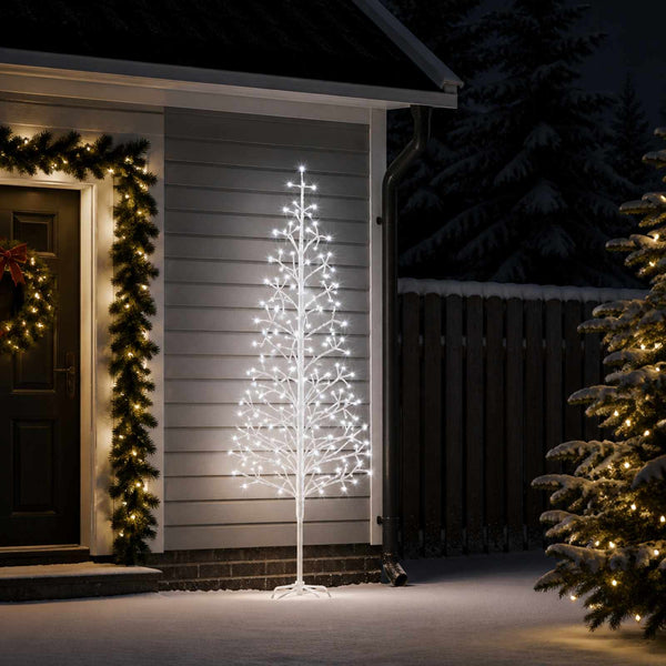 LED-valonauhakuusi valkoinen 47 x 240 cm Teräs 268 LEDiä