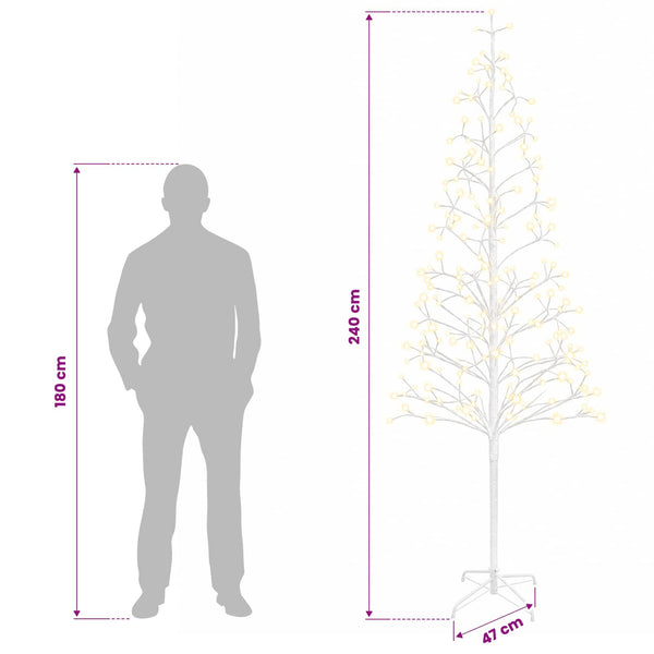 LED-valonauhakuusi valkoinen 47 x 240 cm Teräs 268 LEDiä