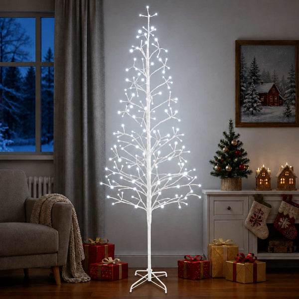 LED-valonauhakuusi valkoinen 47 x 240 cm Teräs 268 LEDiä